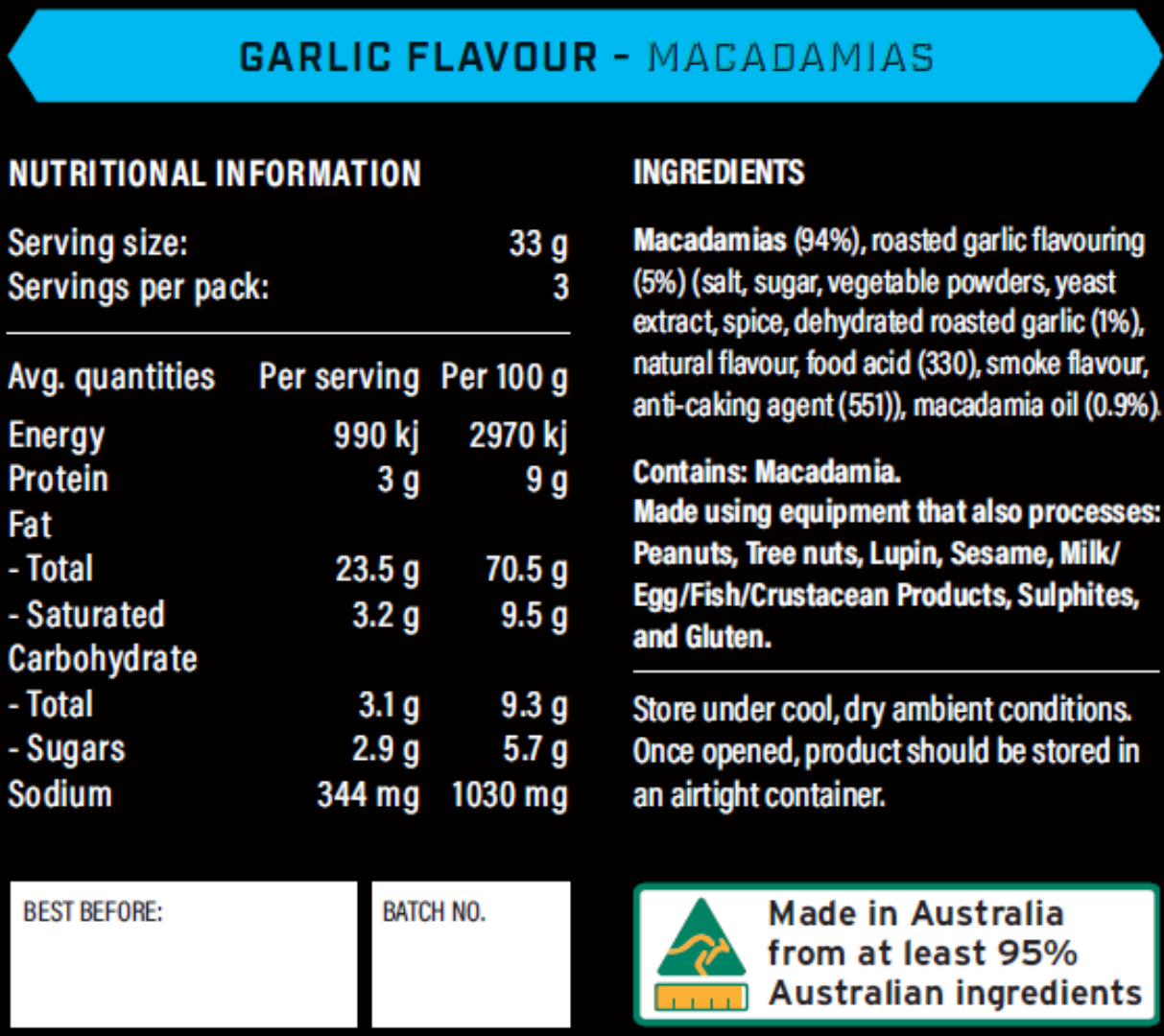 Macadamias - Smoked Garlic