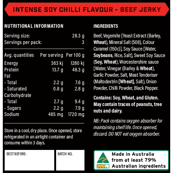 Intense Soy Chilli Beef Jerky