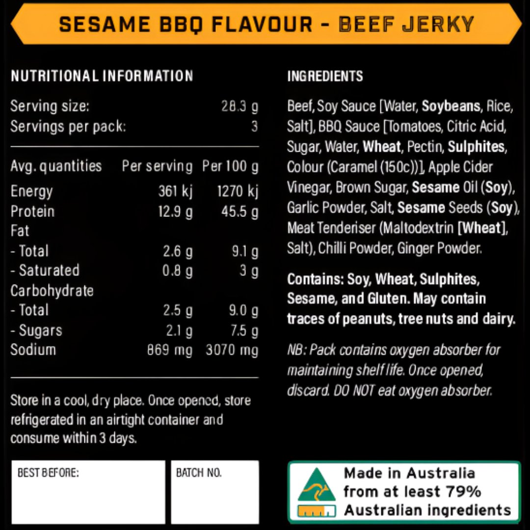 Beef Jerky - Sesame BBQ