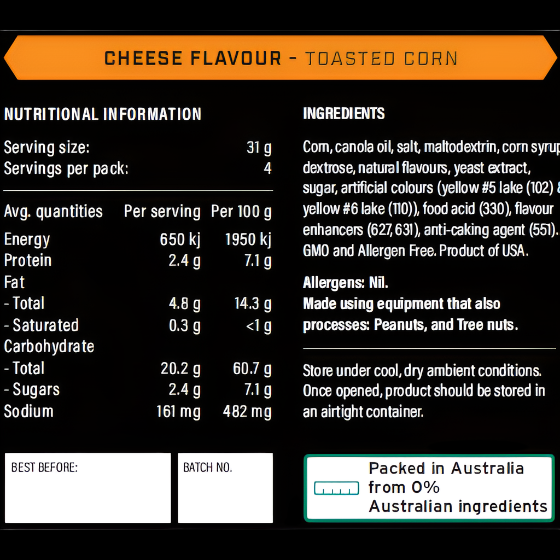 Cheese Flavour Toasted Corn 125g