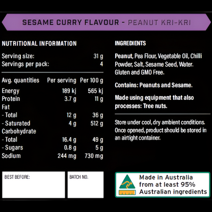 Sesame Curry Flavour Peanut Kri Kri 125g