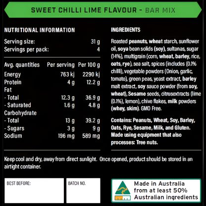 Sweet Chilli Lime Flavour Bar Mix 125g