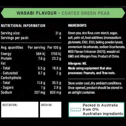 Wasabi Flavour Green Peas 125g